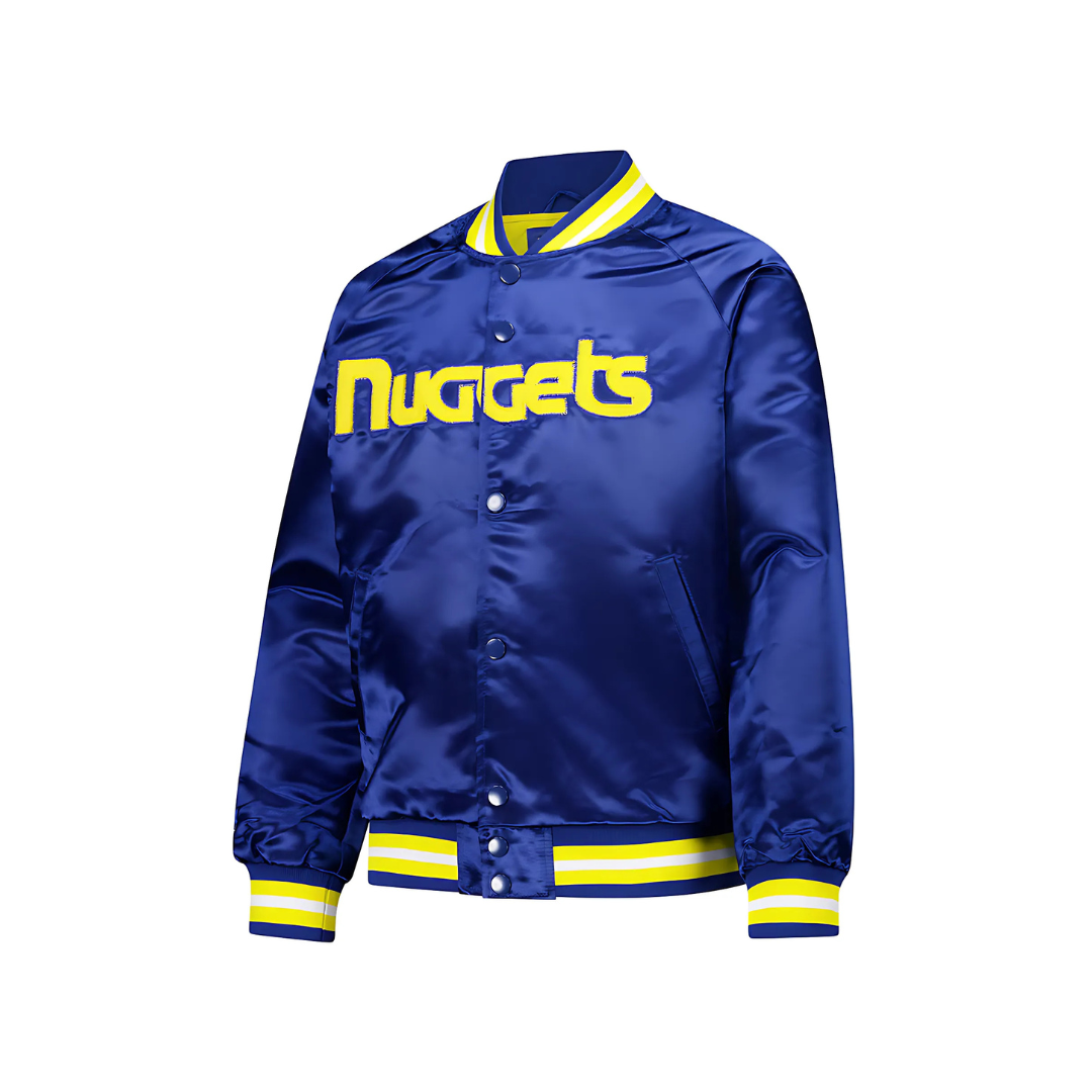 nuggets gear Denver Nuggets NBA Premium Satin Varsity Jacket