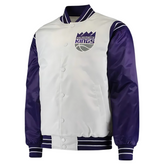 Sacramento Kings vintage satin bomber jacket front view, JacketnJoint