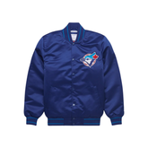 Toronto Blue Jays royal satin MLB jacket front view, JacketnJoint