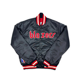 Official NBA Portland Trail Blazers satin bomber jacket with logo, JacketnJoint