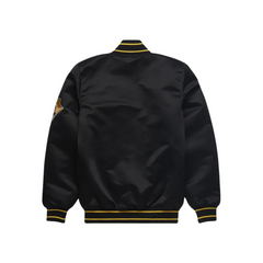Pittsburgh Pirates Black Satin Bomber Jacket back view, JacketnJoint
