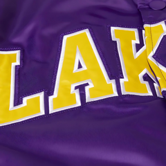 Lakers NBA satin varsity jacket yellow logo, JacketnJoint