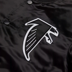 Official NFL Atlanta Falcons team jacket in black satin embroidered logo, JacketnJoint