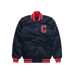 Cleveland Guardians retro satin bomber varsity jacket, JacketnJoint