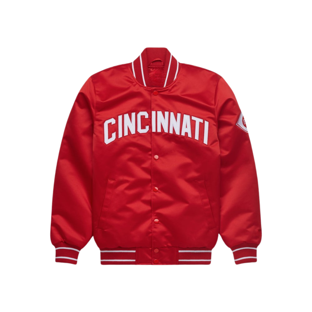 Cincinnati Reds authentic satin varsity bomber jacket JacketnJoint