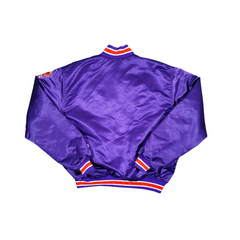 Phoenix Suns fanwear satin varsity jacket purple and orange, JacketnJoint