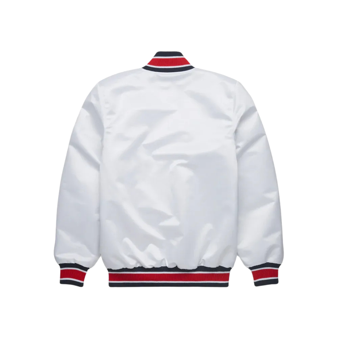 Washington Nationals white varsity satin jacket for men and women – classic MLB apparel, JacketnJoint