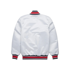 Washington Nationals white varsity satin jacket for men and women – classic MLB apparel, JacketnJoint