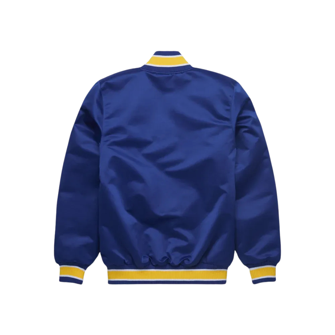 Seattle Mariners Navy Satin Bomber Jacket Back View, JacketnJoint