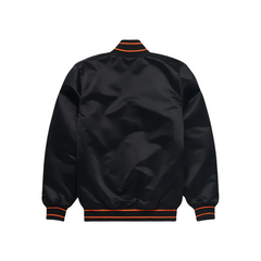 Baltimore Orioles satin starter varsity bomber jacket back view, JacketnJoint