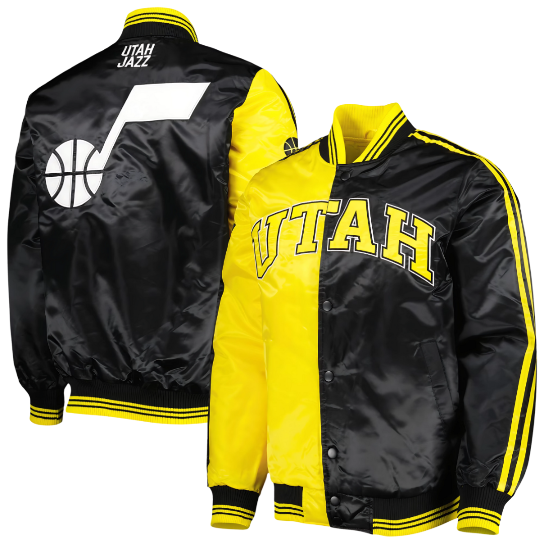 Utah Jazz NBA fan satin jacket with retro design, JacketnJoint