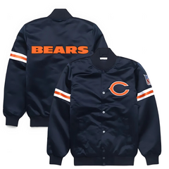 Premium Chicago Bears football jacket with embroidered logo, JacketnJoint