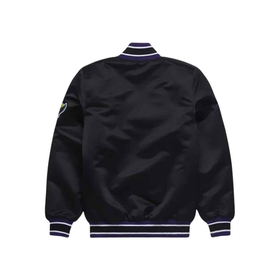 Tampa Bay Devil Rays Black Satin Bomber Jacket Back view, JacketnJoint