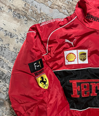 Vintage Red Ferrari Inspired Racing Bomber Jacket
