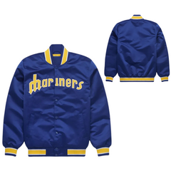 Official MLB Seattle Mariners Satin Jacket with Logo, JacketnJoint