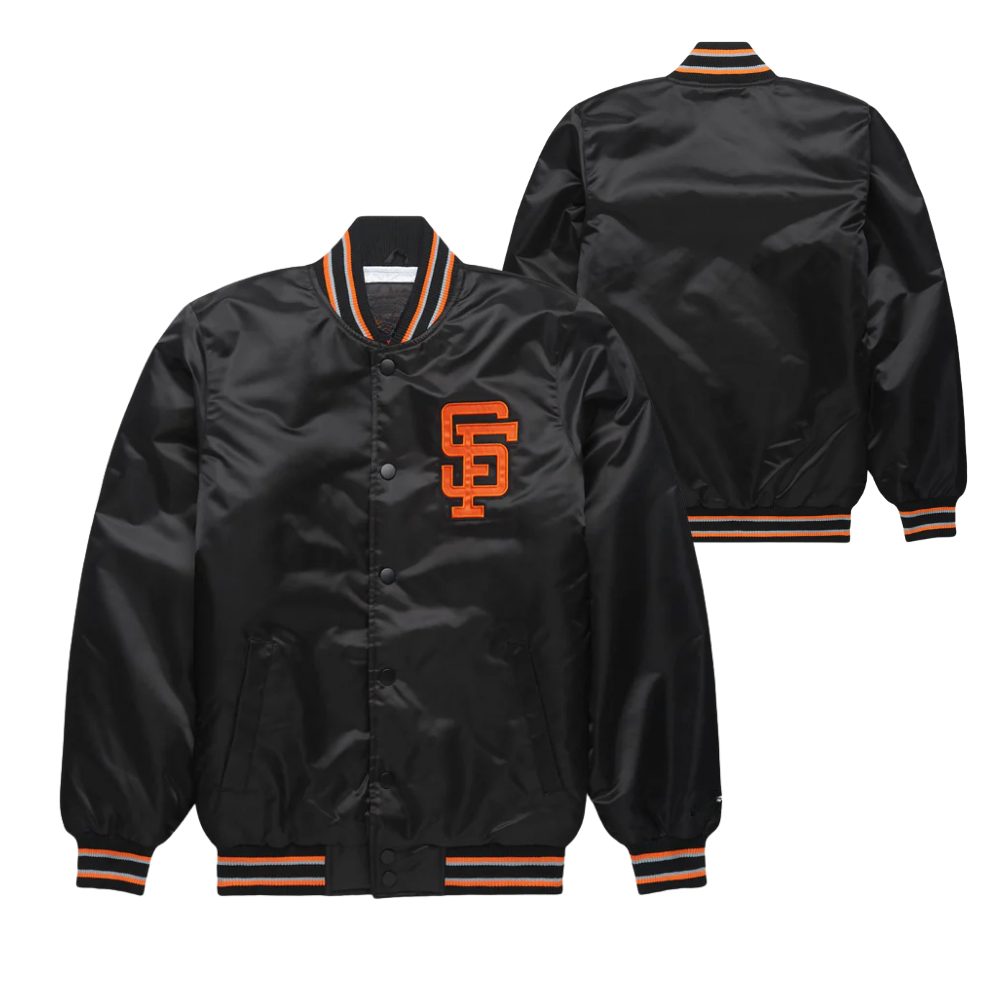 San Francisco Giants Black Satin Jacket, Official MLB Fan Apparel, JacketnJoint
