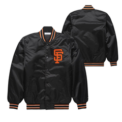 San Francisco Giants Black Satin Jacket, Official MLB Fan Apparel, JacketnJoint