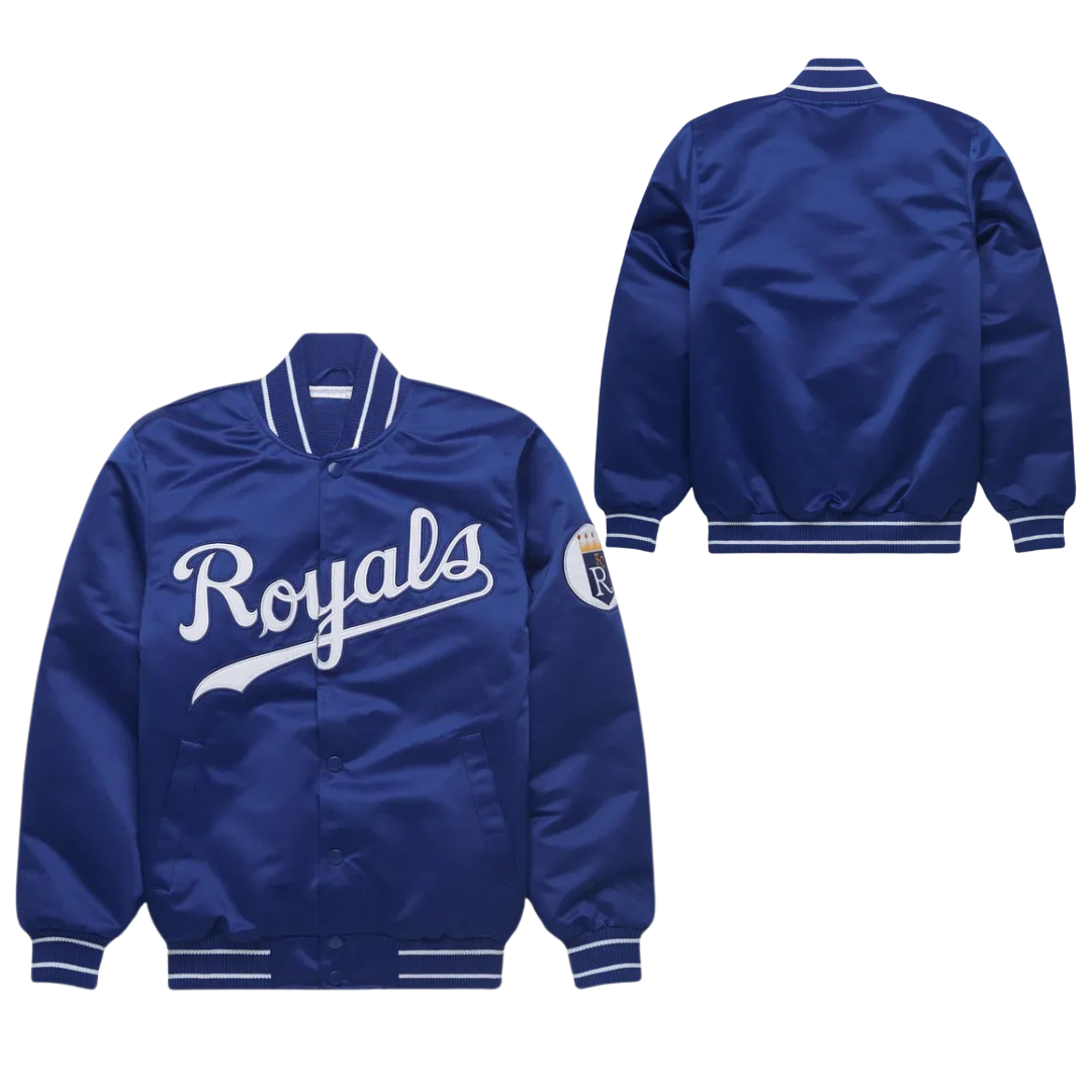 Classic Kansas City Royals fanwear satin bomber jacket, JacketnJoint
