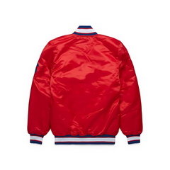 Philadelphia 76ers fanwear satin bomber jacket red edition, JacketnJoint