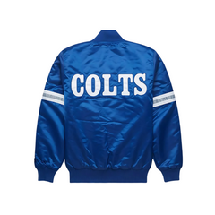 Official Colts Pro Edition Satin Fanwear Jacket back view, JacketnJoint