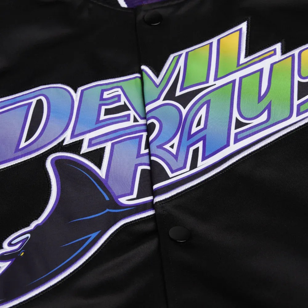 Official MLB Tampa Bay Devil Rays Satin Jacket with Logo, JacketnJoint
