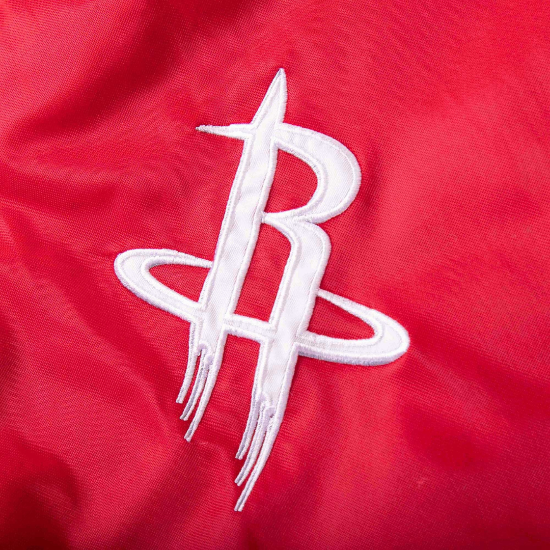Houston Rockets heritage satin jacket official NBA fanwear embroidered logo, JacketnJoint