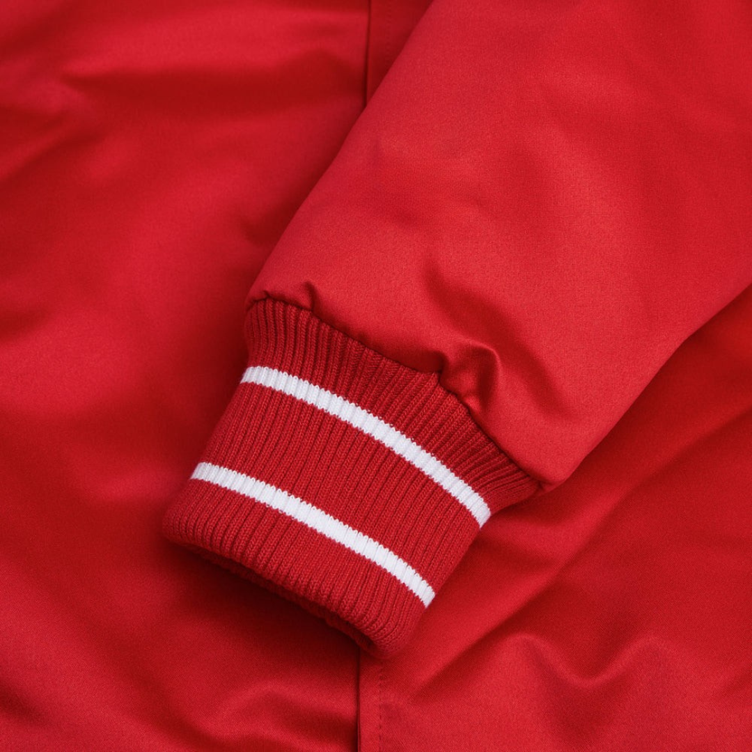 Retro Cincinnati Reds MLB satin fanwear bomber jacket sleeves, JacketnJoint