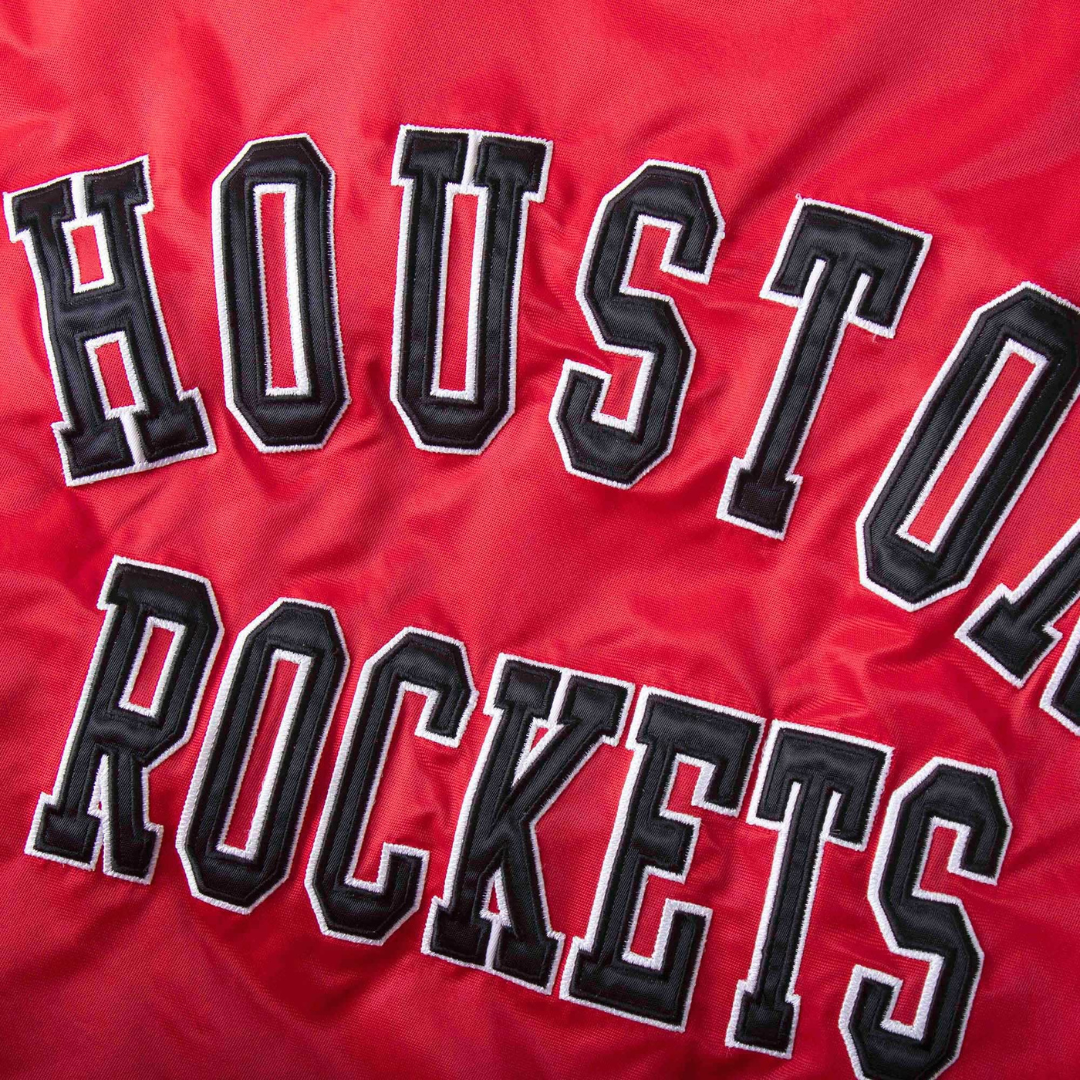 NBA Houston Rockets retro heritage satin jacket front view, JacketnJoint