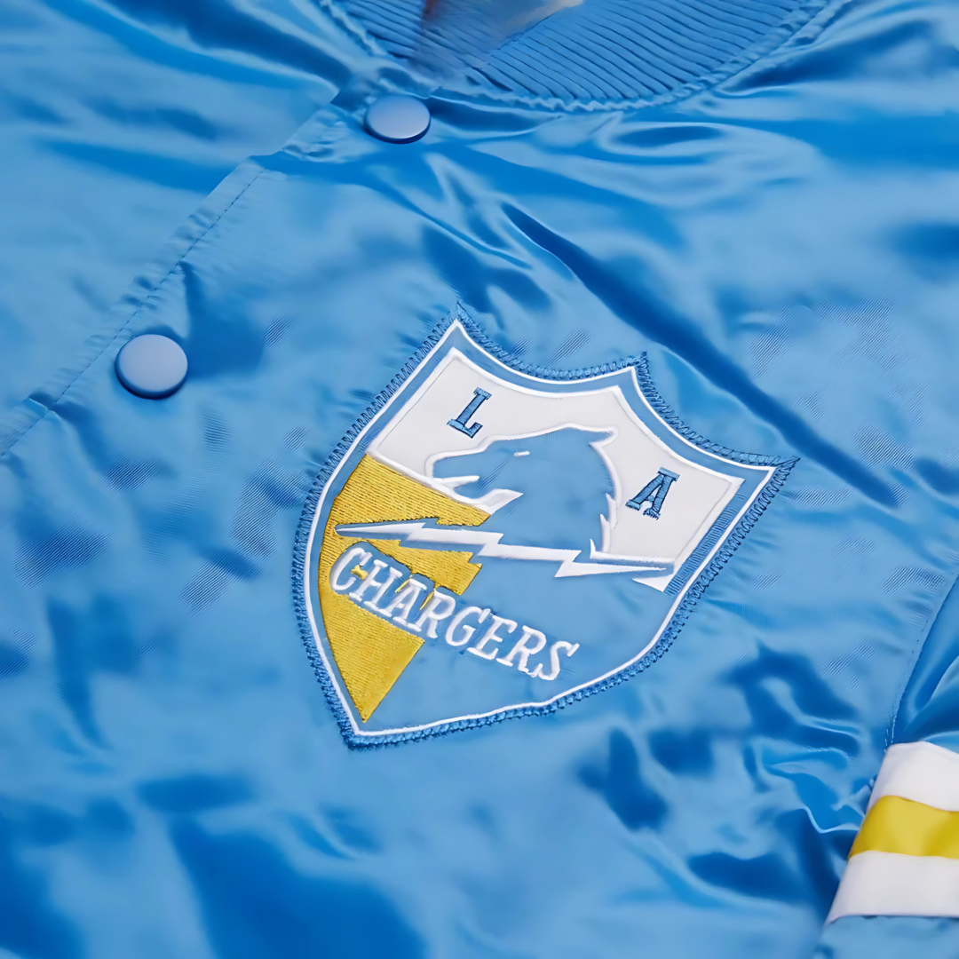 Blue Satin Jacket Los Angeles Chargers Fan Gear, JacketnJoint