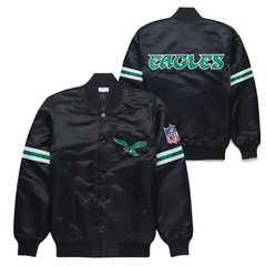  Eagles varsity satin fanwear jacket for football fans, JacketnJoint