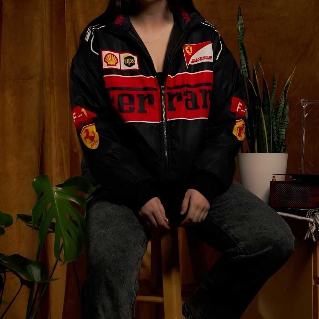 Ferrari Black F1 sport jacket for racing enthusiasts, JacketnJoint