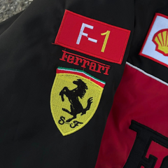 Stylish Ferrari F1 jacket in black for race day and streetwear, JacketnJoint