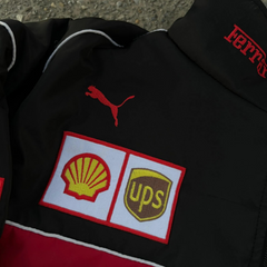 Ferrari heritage jacket, premium black satin design, JacketnJoint