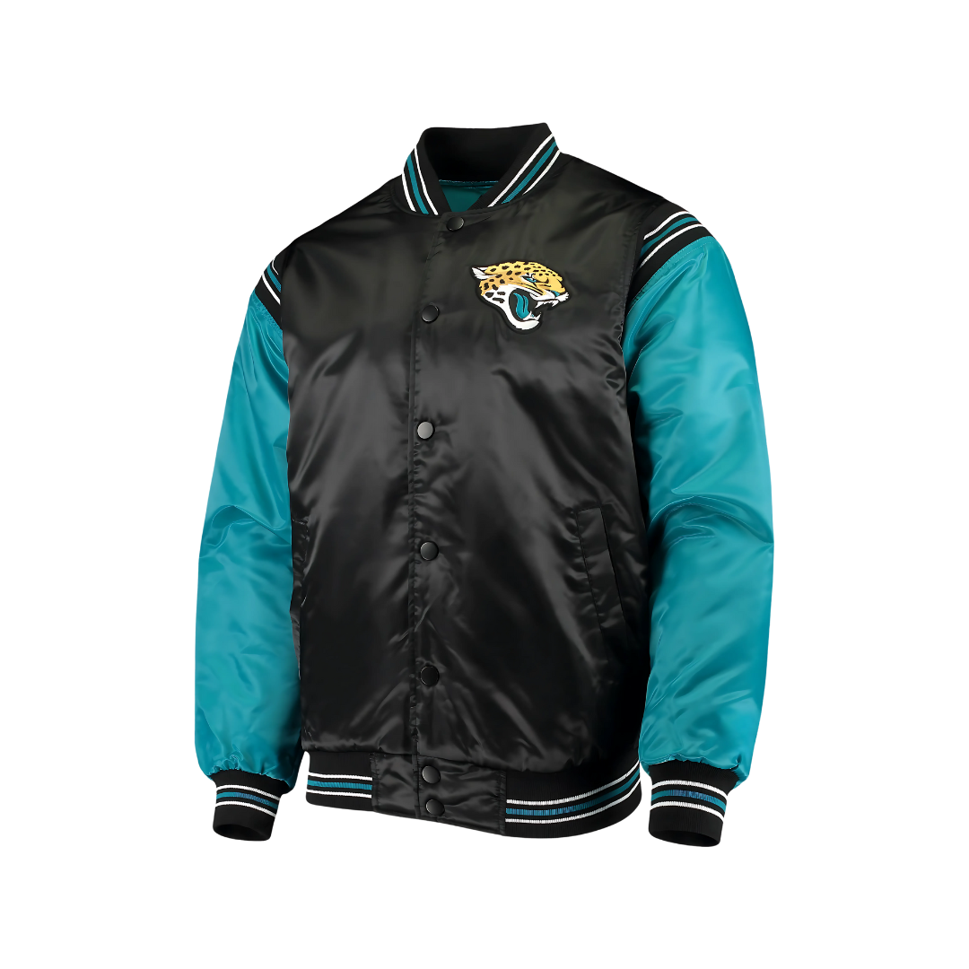 Jacksonville Jaguars Legacy NFL Satin Bomber Jacket, JacketnJoint