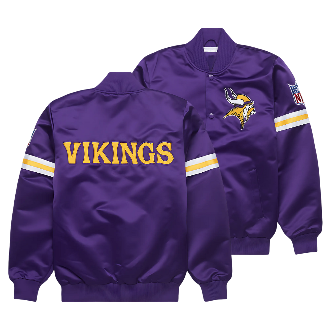 Official Minnesota Vikings Classic Satin Fanwear, JacketnJoint