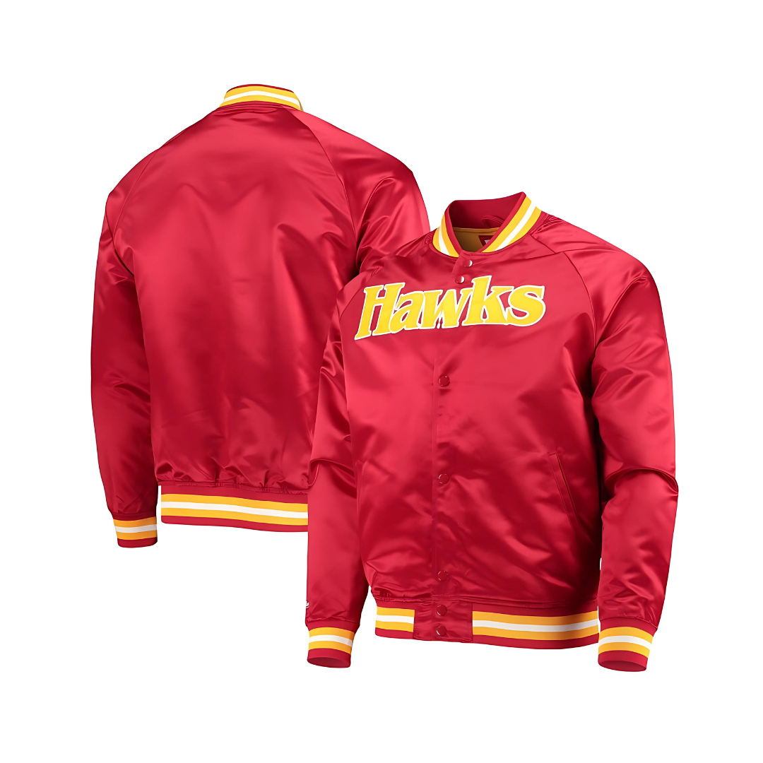 NBA Atlanta Hawks red satin basketball jacket, JacketnJoint