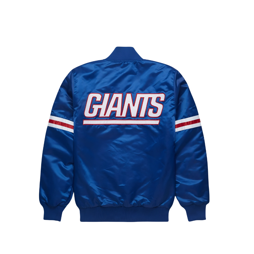 New York Giants Premium Satin Game Day Jacket back view, JacketnJoint