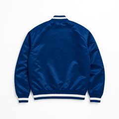 Official Cowboys satin blue football fanwear backview, JacketnJoint