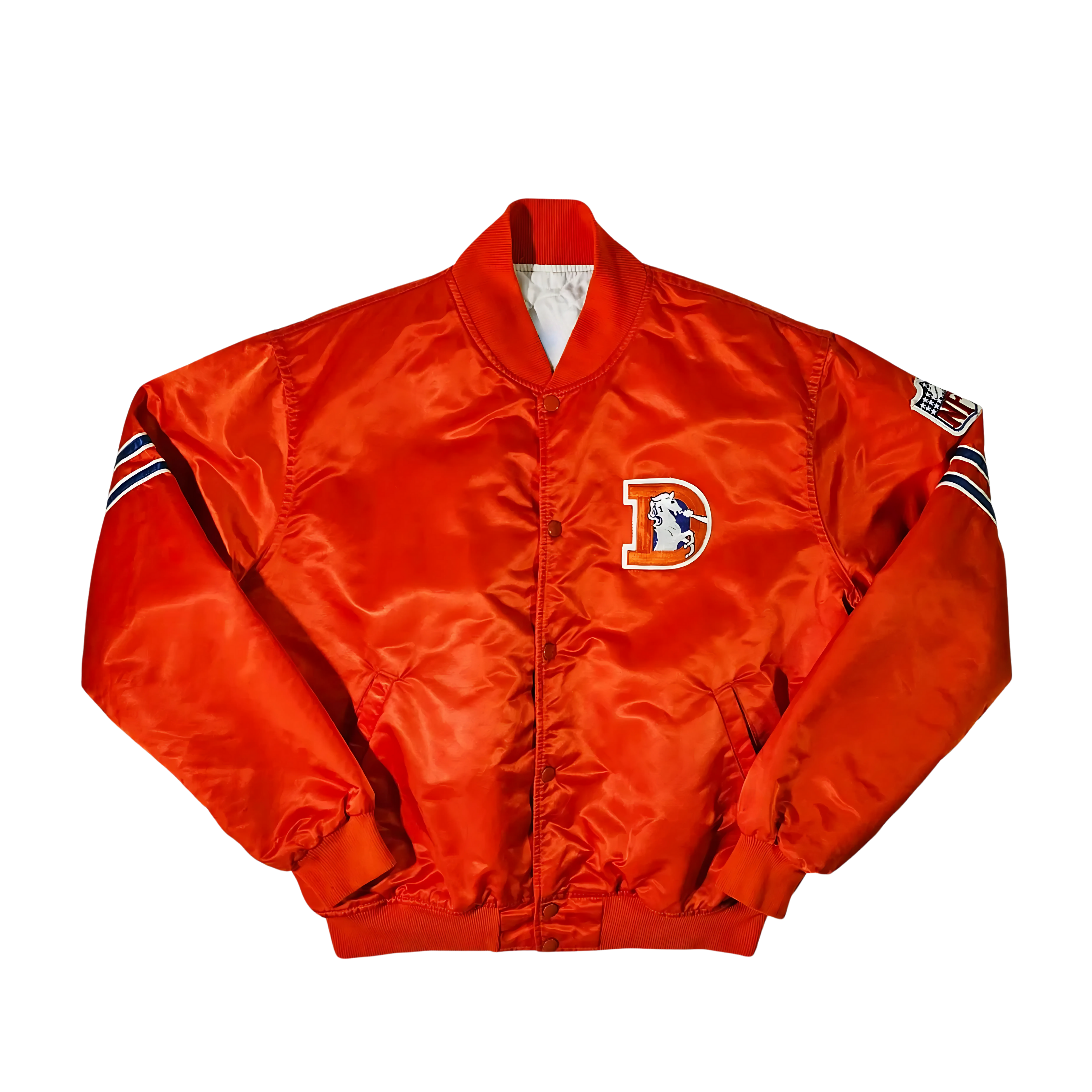 Official Denver Broncos NFL satin jacket back design, JacketnJoint