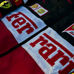 Premium Ferrari satin bomber jacket for F1 enthusiasts, JacketnJoint