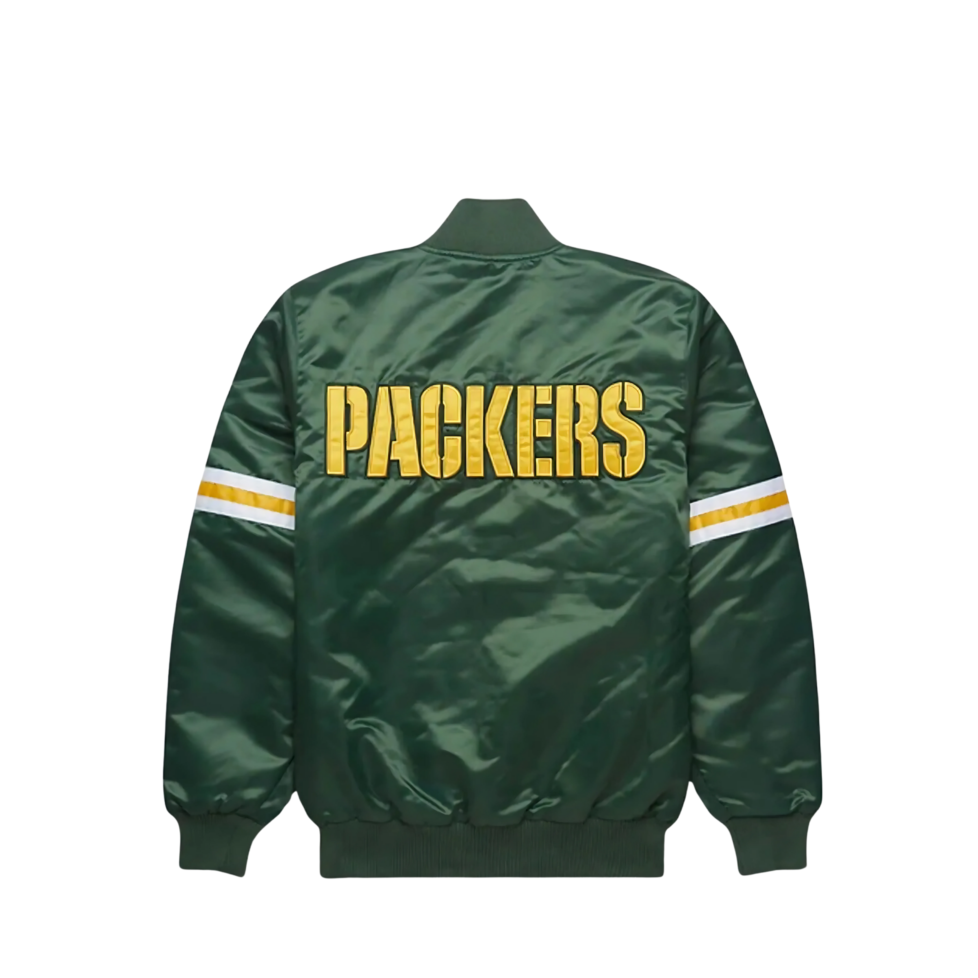 Premium Green Bay Packers varsity jacket for football fans back view, JacketnJoint