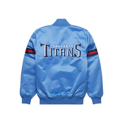 Tennessee Titans Logo Navy Satin Bomber Jacket for Fans, JacketnJoint