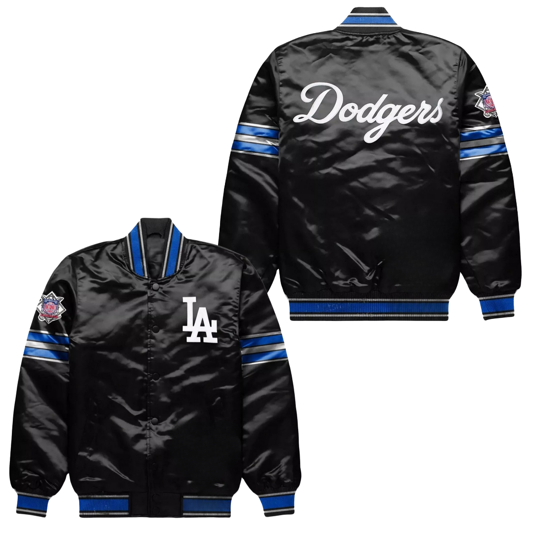 Premium satin LA Dodgers blue baseball jacket for fans, JacketnJoint